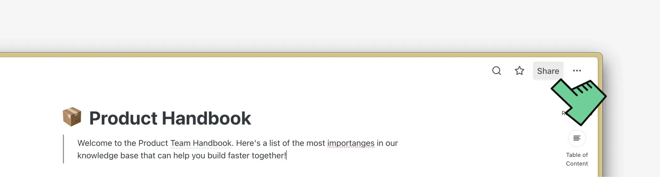 Menu de partage pour une page montrant les options d'invitation et de permissions