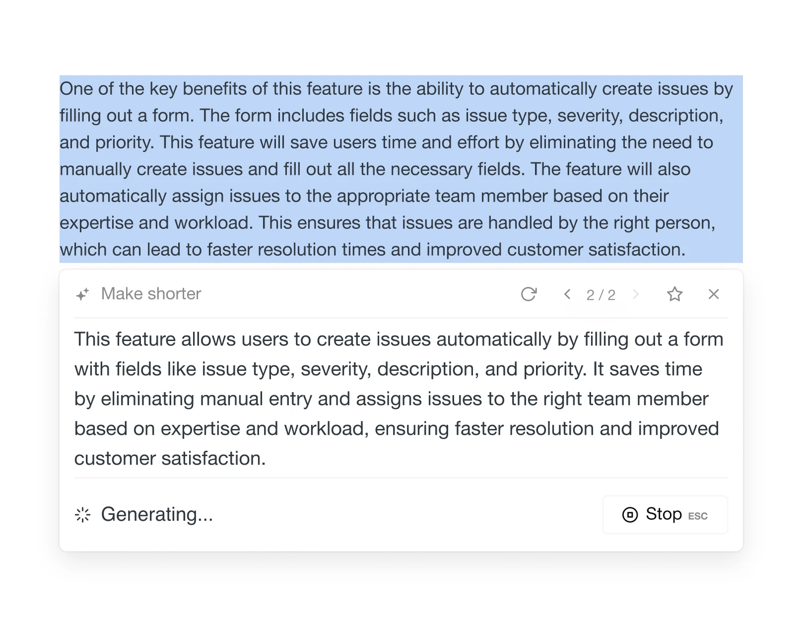 Craft product content
