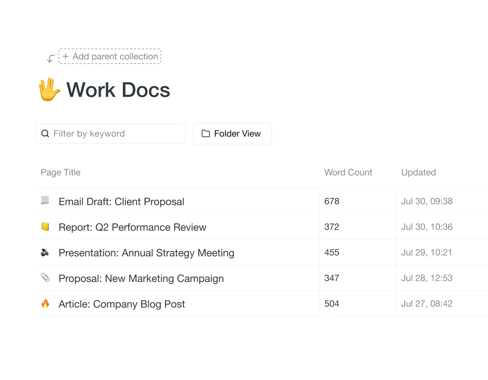 All documents in one place
