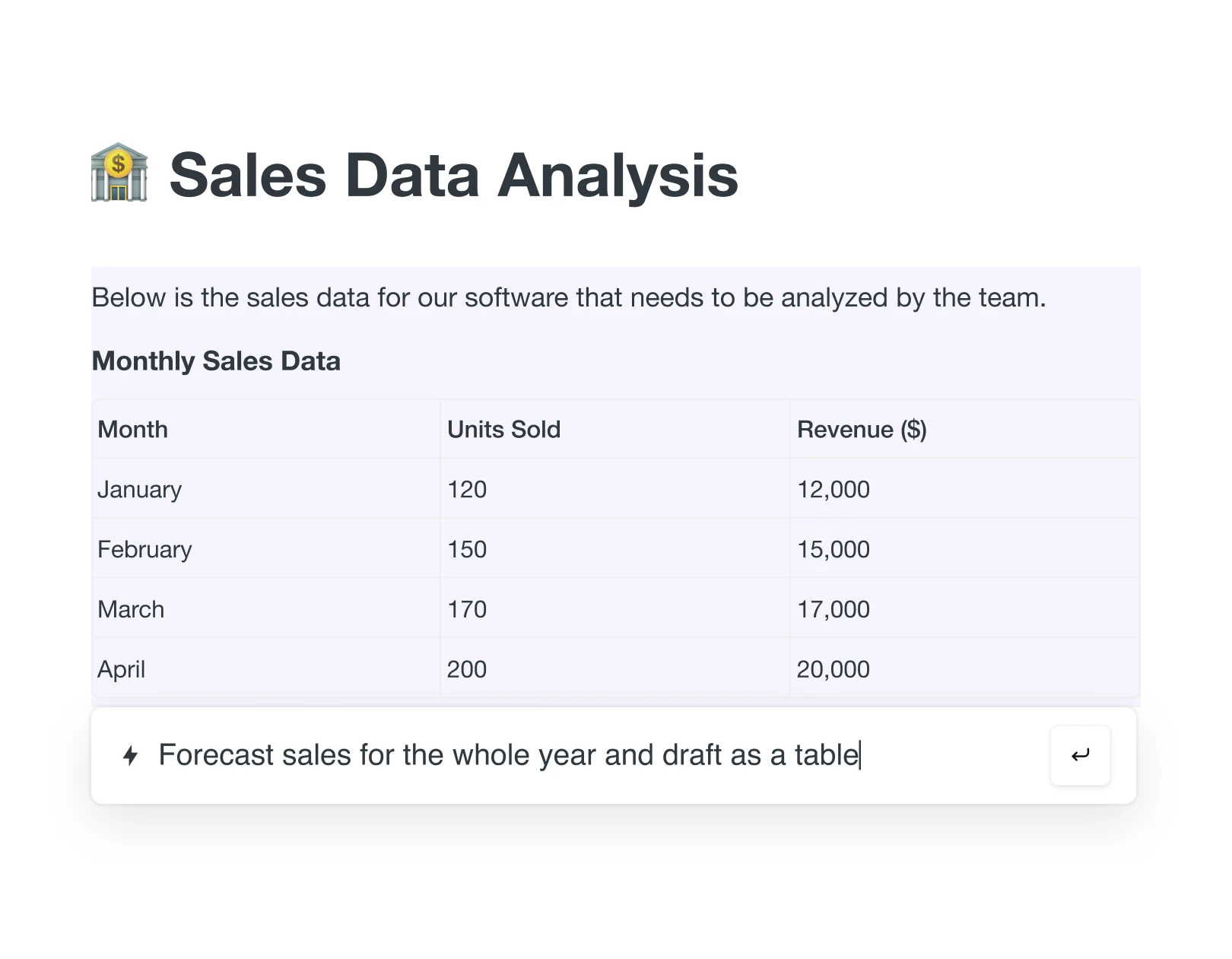 Analyze data with AI