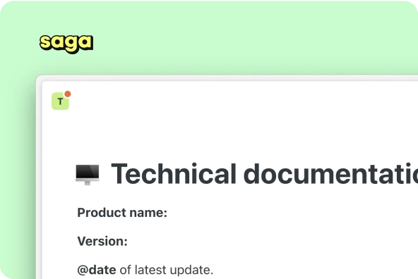 Technical documentation | Saga Templates